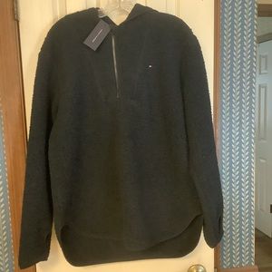 Tommy Hilfiger Sherpa Faux Fur Hood Navy Medium NEW